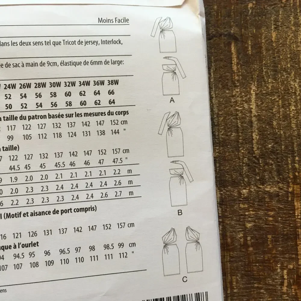 McCalls Sewing Pattern M8331 Dress BodyCon Sexy Cutout Asymmetric 20W-28W UNCUT